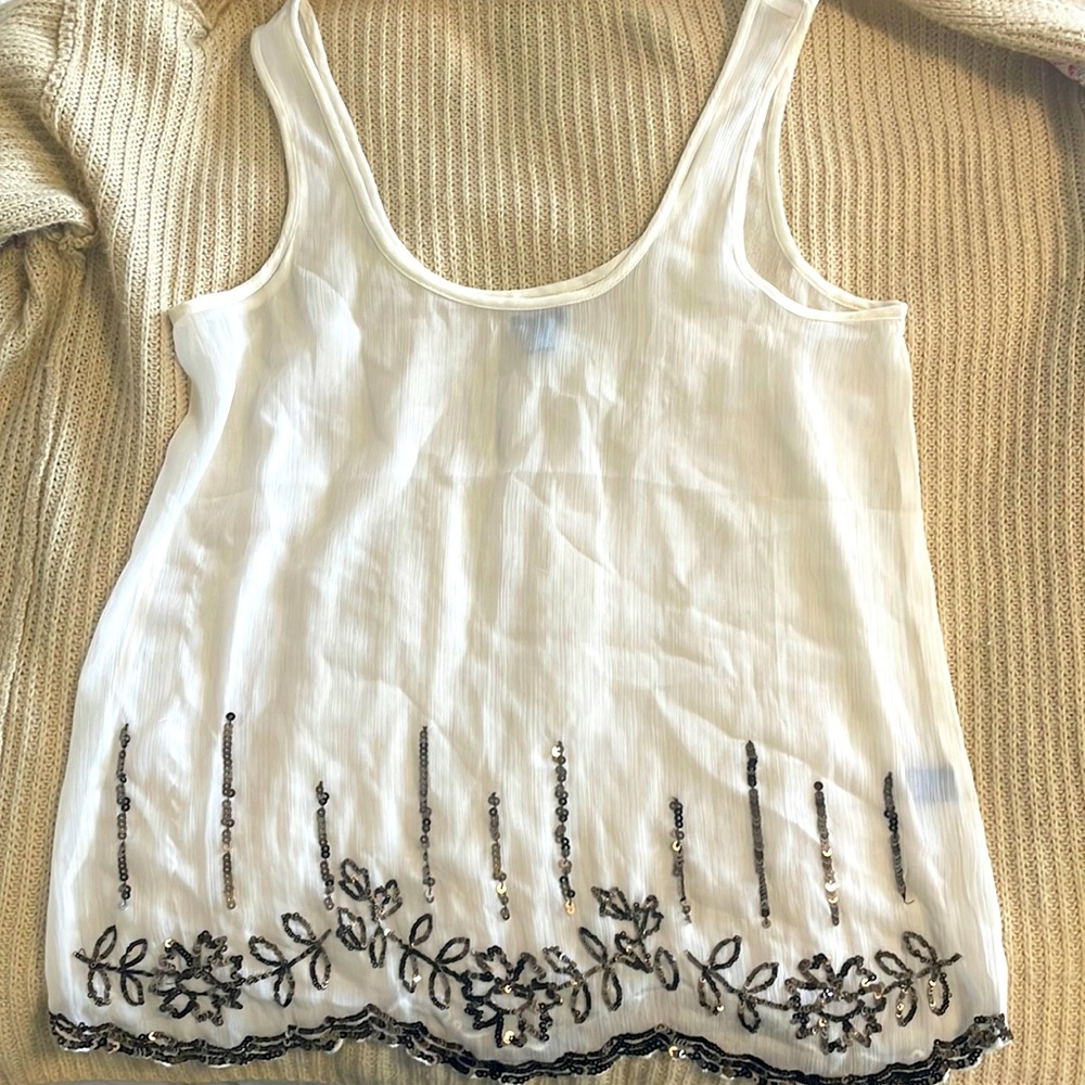 Aerie s/p sheer white tank top
